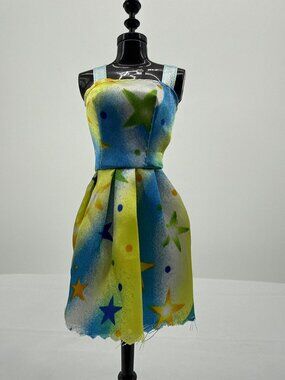 Y2K Barbie Core Blue Yellow Star Dress Mini